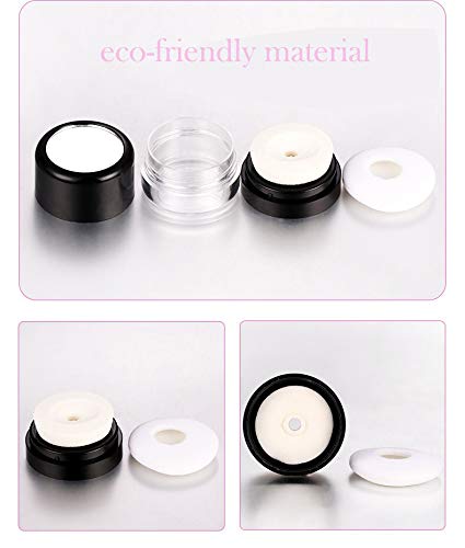 Empty Loose Powder box with Mirror Travel Portable Powder Case with Mushroom Sponge Puff DIY Cosmetic Foundation Powder Case Blusher Finishing Powder Jar Container (2pcs set)