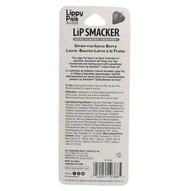 Lip Smacker Lippy Pals Swirls Llama, Flavored Moisturizing & Smoothing Soft Shine Lip Balm, Hydrating & Protecting Fun Tasty Glossy Finish, Cruelty-Free & Vegan - Straw-Ma-Llama Berry