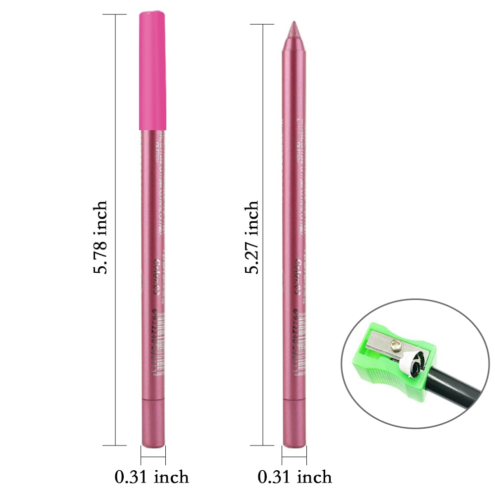 Kaely Gel Eyeliner Pencil for Women, Pearl Pink Eye Liner Waterproof Smudge Proof with Sharpener, Waterline Eye Makeup Liners, delineador de ojos contra el agua, Vegan & Cruelty-Free, 03