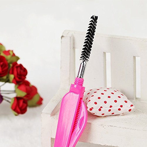 4Pcs Eyelash Comb Folding 2 In 1 Eyelash Brush Eyebrow Comb Makeup Tools (Random Color)