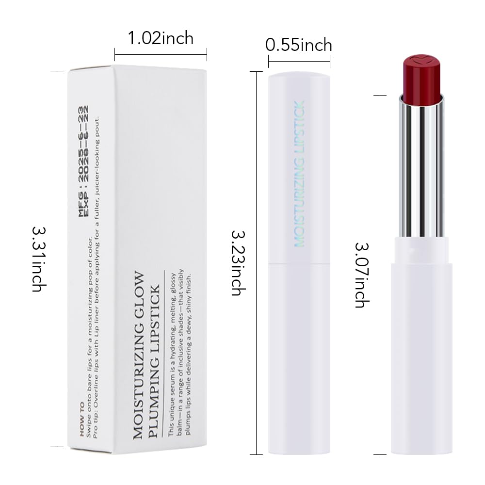 1Pcs Tinted Lip Balm Moisturizing Lipstick – Waterproof Hydrating Matte Lip Balm for Women, Creamy Natural Color Stain for Dry Lips,Soft Matte Finish with Subtle Scent (#12 Berry Rose Red)
