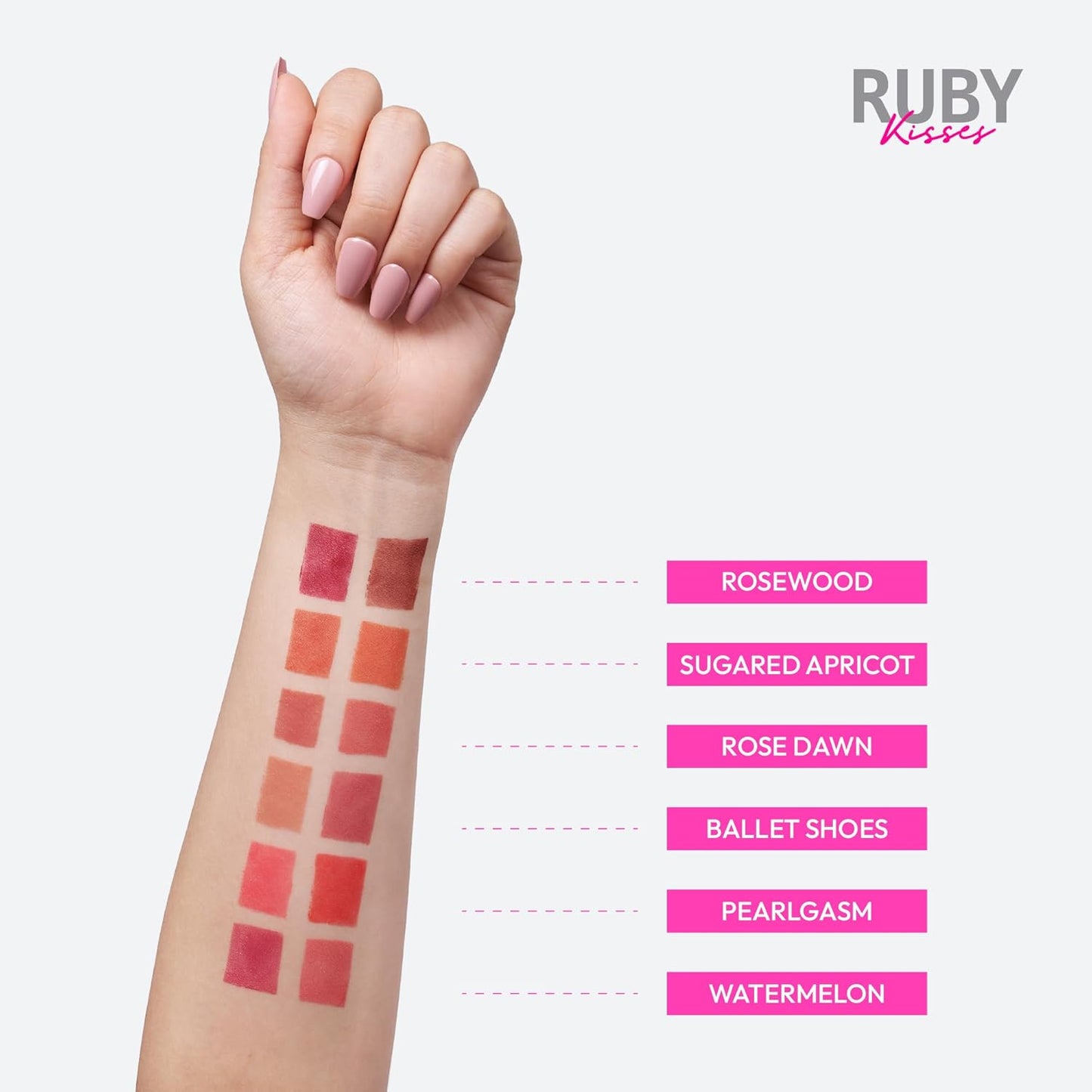 Ruby Kisses Duo Cream Blush, Smooth, Natural-Looking, Long-Lasting Face Makeup Blush for Cheeks, Lips, and Eyes, Buildable and Blendable, Infused with Green Tea, Aloe Vera Extract, and Hyaluronic Acid (Rosewood)