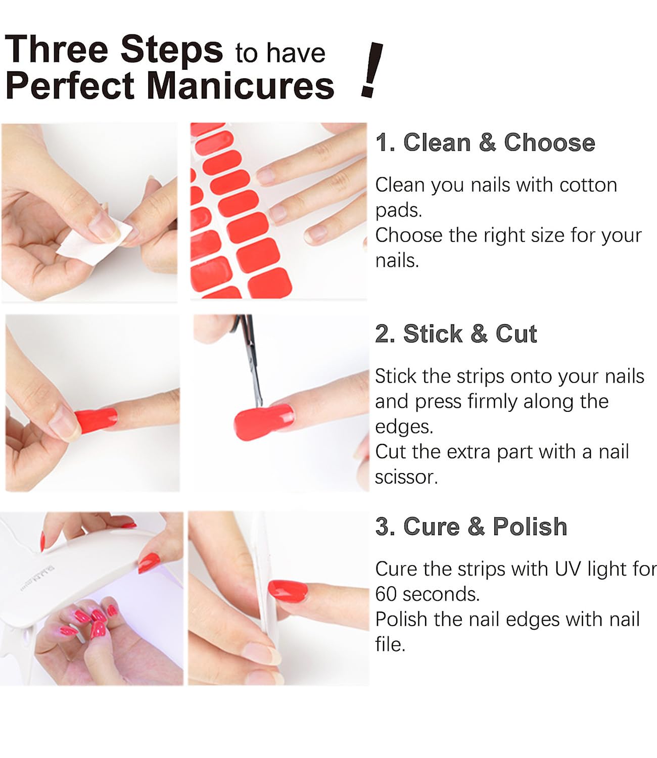 Semi Cured Gel Nail Strips, 20pcs Plum Cat Eye Gel Nail Stickers UV for Home Nails DIY