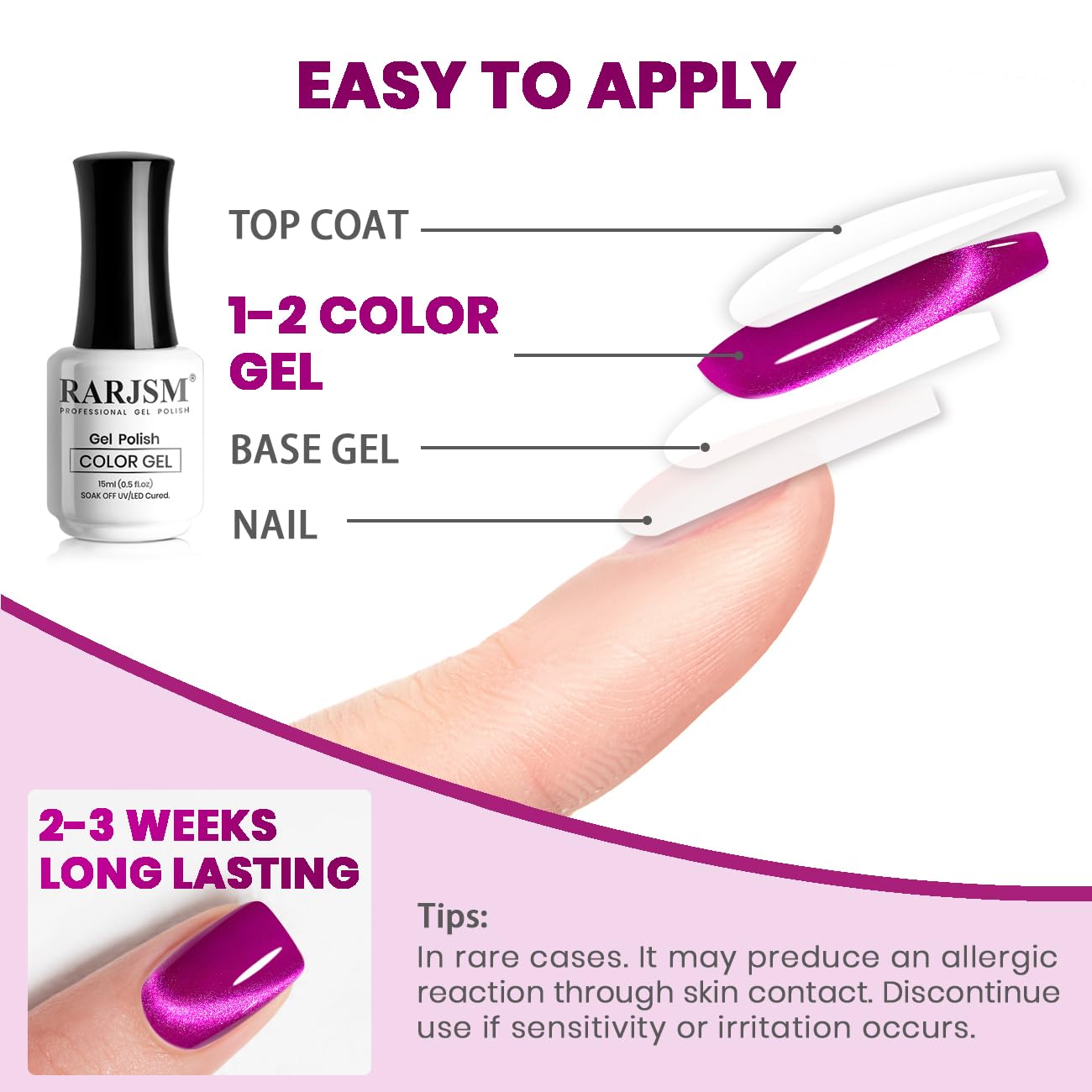 RARJSM Cat Eye Gel Polish Fuchsia Purple Pink 15ml 9D Cateye Silver Glitter Galaxy Universal Velvet Effect Ice Gel Nail Polish with Magnetic Stick UV LED Curing Require Soak Off DIY Home Salon