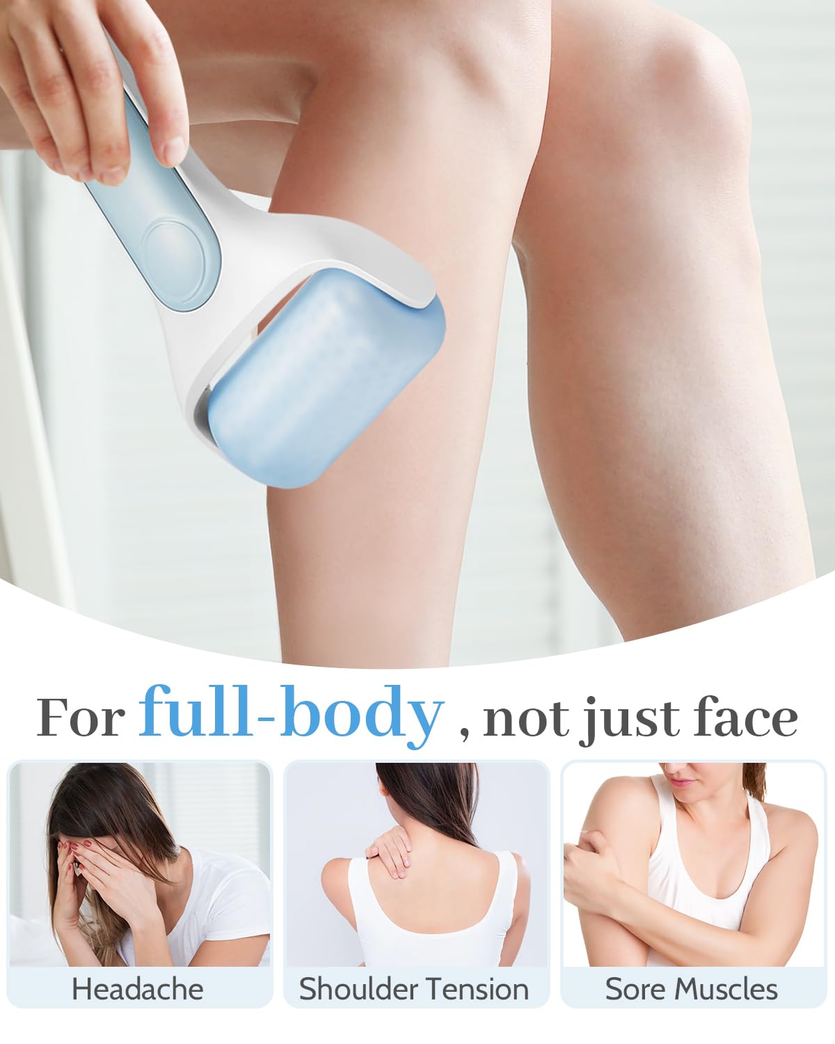 MORGLES Ice Roller for Face, Premium Facial Roller for Puffiness, Dark Circles and Lymphatic Drainage, Cold Face Roller for Women Self Care with Carry Case