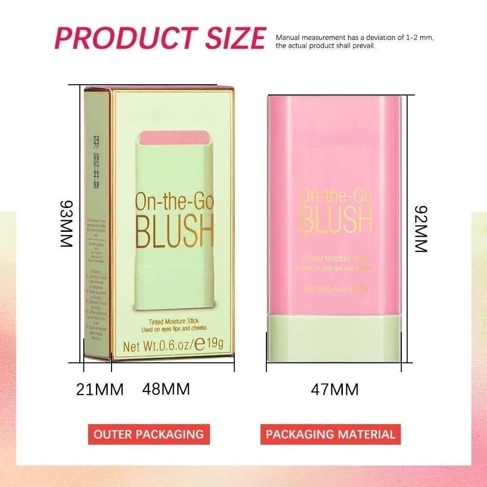 Blush Rare Beauty Liquid Blush Cream Blush Stick For Cheeks Natural Blendable Powder Blusher Stick On The Go Blush Brushes For Makeup Cheeks,Natural Waterproof, Long Lasting(pink)