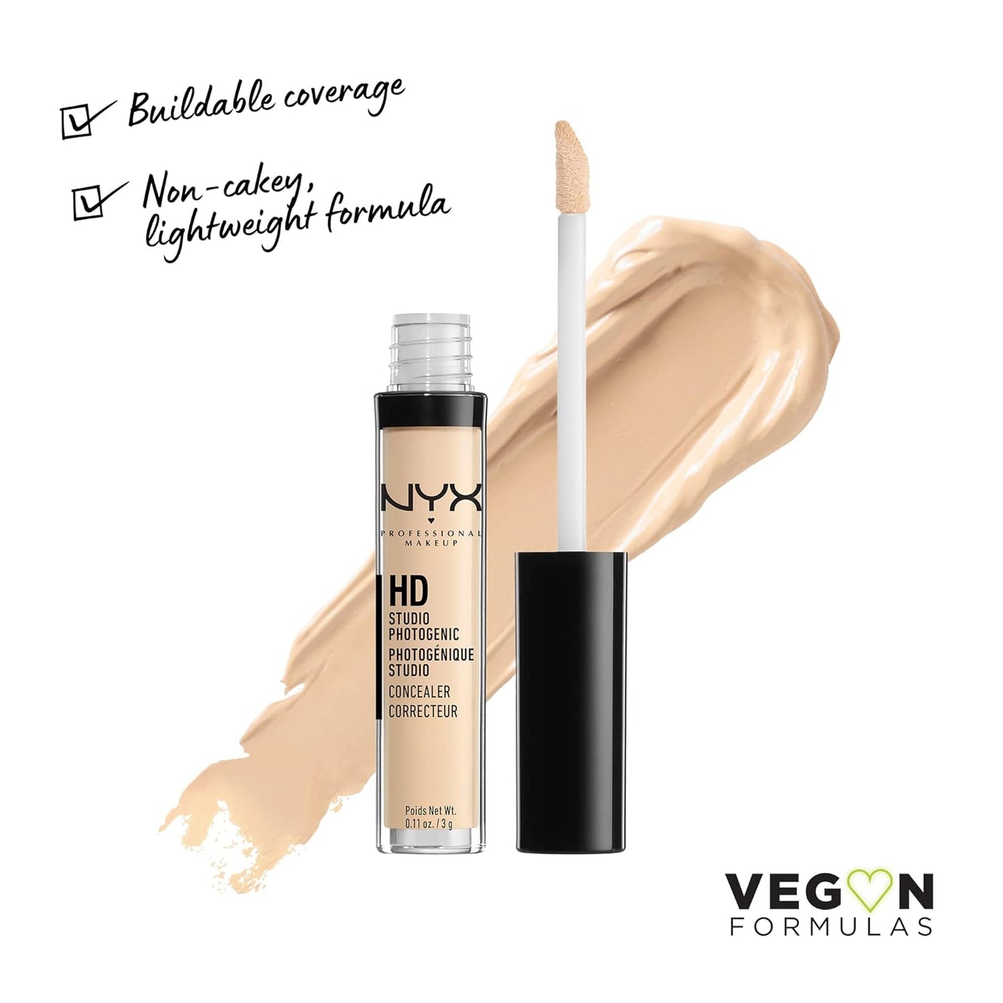 NYX PROFESSIONAL MAKEUP Makeup Setting Spray - Dewy Finish, Long-Lasting Vegan Formula (Packaging May Vary) & HD Studio Photogenic Concealer Wand, Medium Coverage - Alabaster