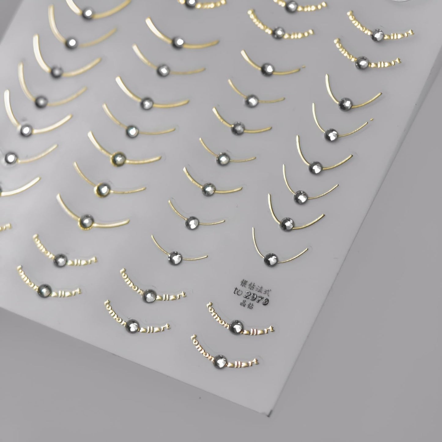 5D Embossed French Tip Nail Art Stickers Silver Gold Nail Stickers for Nail Art Self Adhesive Stripe Nail Decals with Rhinestone Design French Tip Nail Art Supplies for Women Girls