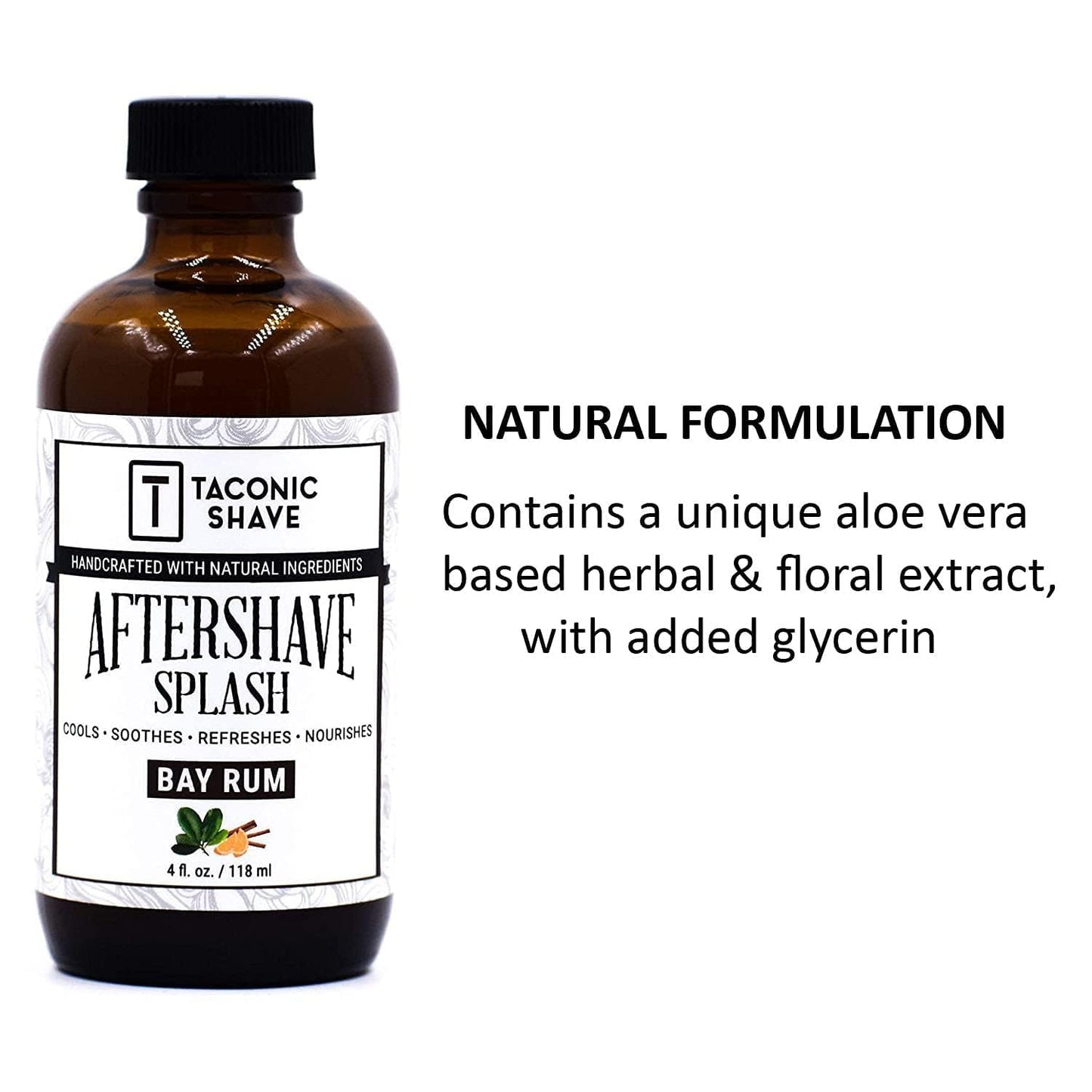 Taconic Shave Bay Rum Aftershave Splash – Alcohol-Free Natural Men’s After Shave – Soothes, Tones & Hydrates Skin – 4 oz Made in USA