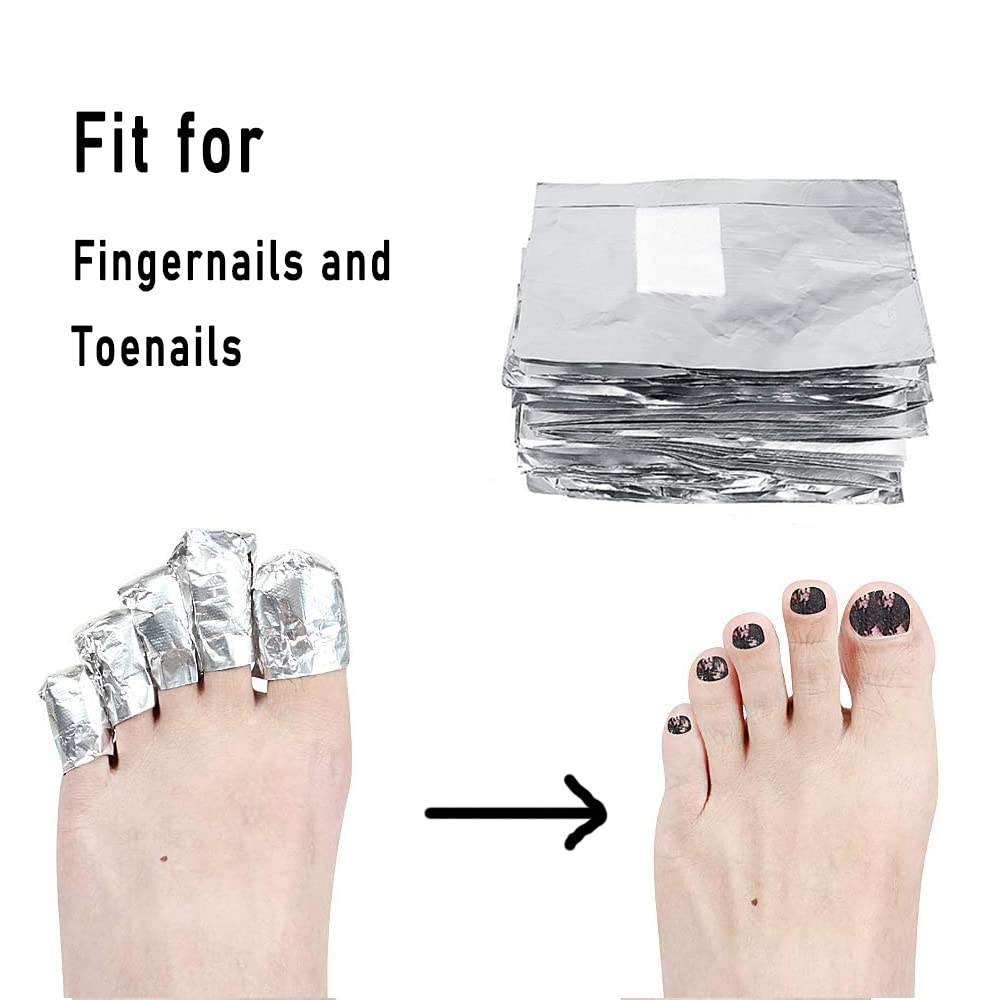 400Pcs Nail Polish Remover Gel Nail Foil Wraps Aluminium Soak Off Foils Cotton Pads Gel Nail Polish Wraps Removal Tool Finger Nail Polish Remover with Lint-Free Lager Cotton Pad