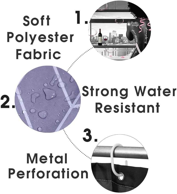 4PCS African American Black Girl Shower Curtain Sets with Rugs, Sexy Black Woman Afro Girl Black and White Modern Bathroom Decor, Non-slip Bath Mat, Motivational Inspirational Gifts for Women