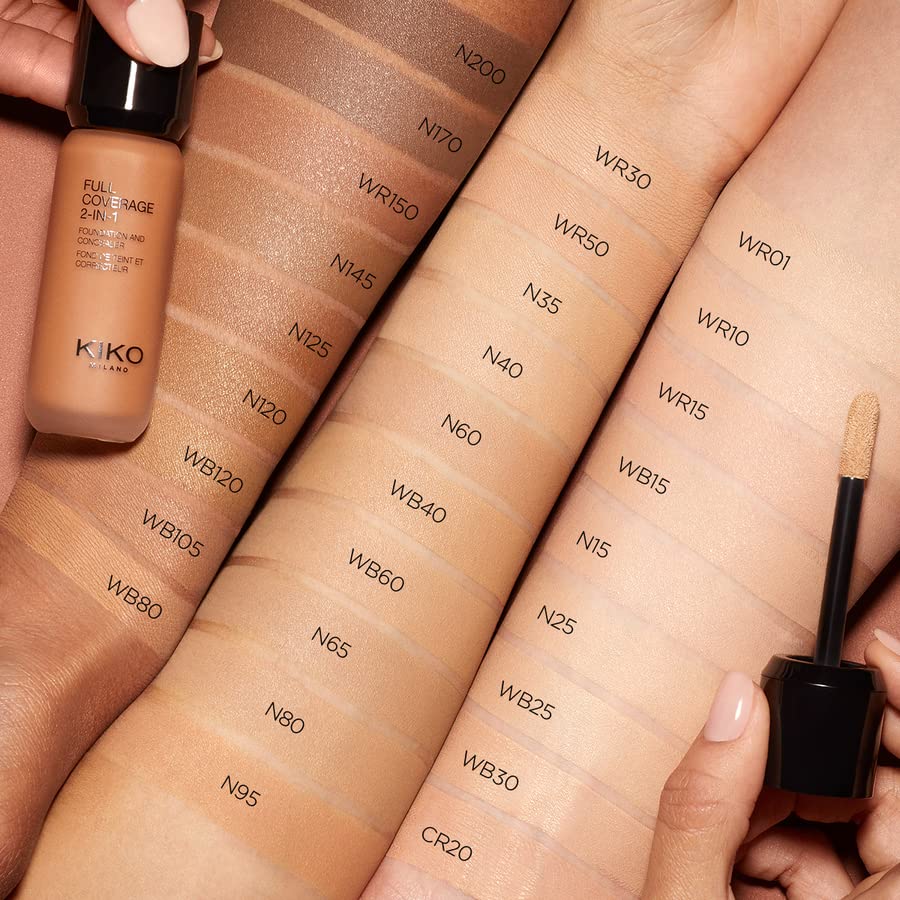 KIKO Milano Full Coverage 2-in-1 Foundation & Concealer 08 - Wb 40 | 2 In 1 Foundation And Concealer, Superior Coverage