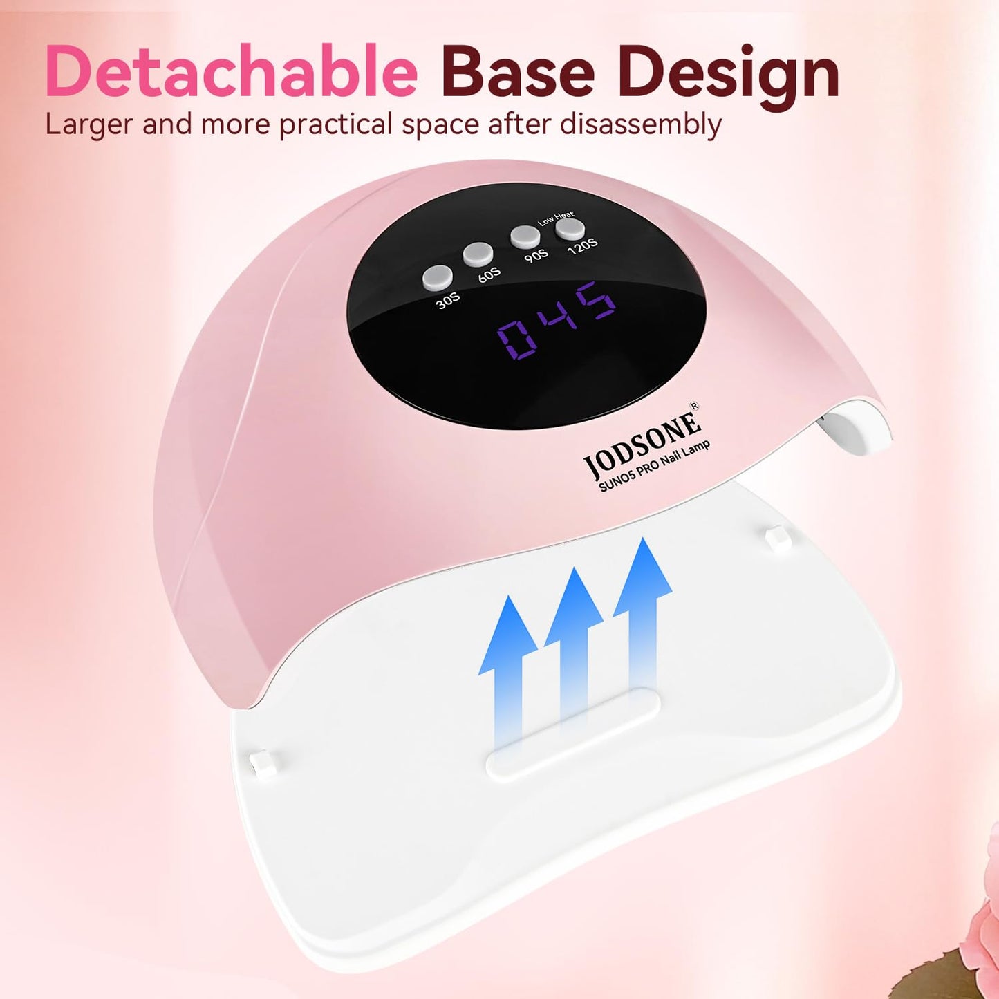 JODSONE Quick U V LED Nail Lamp with 4 Timer Settings Auto Sensor Nail Dryer Pink