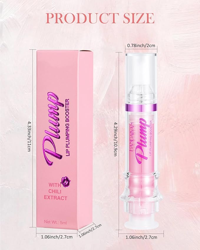 Spicy Lip Plumping Booster,Plumping Lip Oil with Chili Extract, High-Shine Smooth Fuller Lips, Hydrating & Volumizes Lip Glaze, Plump and Pout Lip Plumper Lipstick, Christmas Makeup Gift for Women-06#