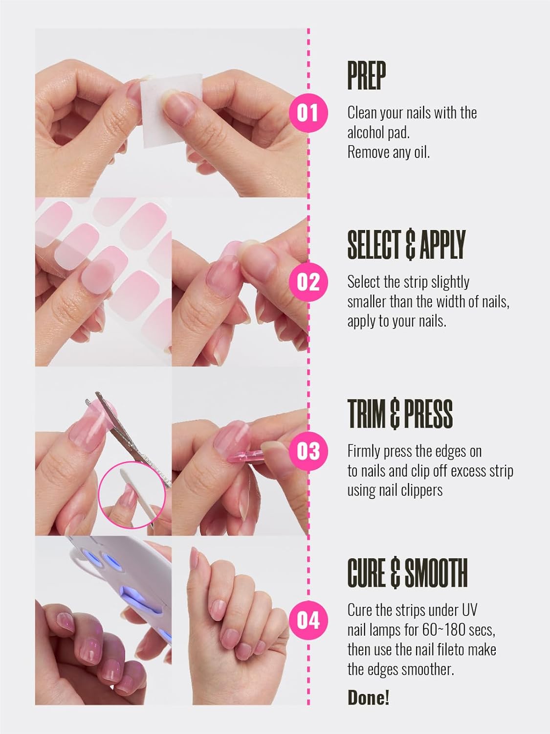 Semi Cured Gel Nail Strips, 30pcs Gel Nail Wraps, Easy to Apply, 2 Weeks Long Lasting (Cyan Butterfly Magic)