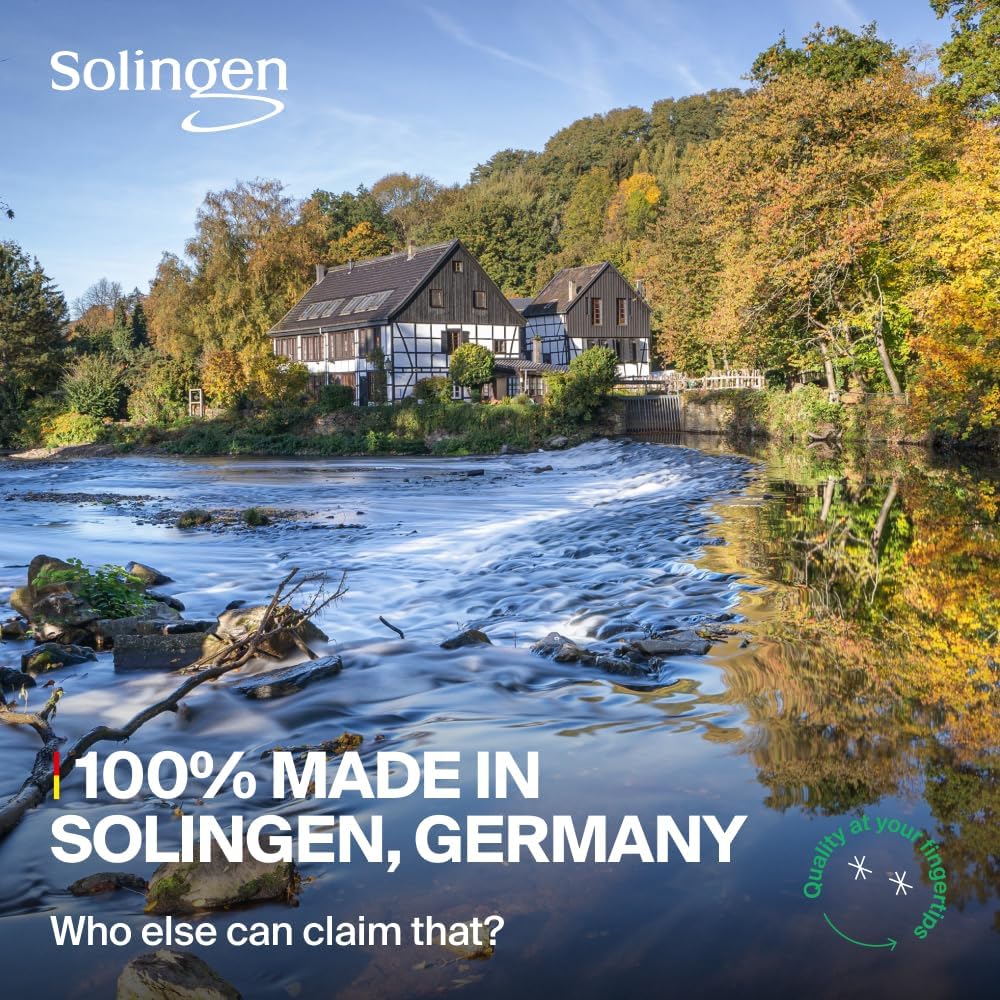 GERMANIKURE Tower Point Cuticle Scissors Grooming Scissors FINOX Stainless Steel Professional Nail Scissors in Cork Case -Ethically Made in Solingen Germany - 4705