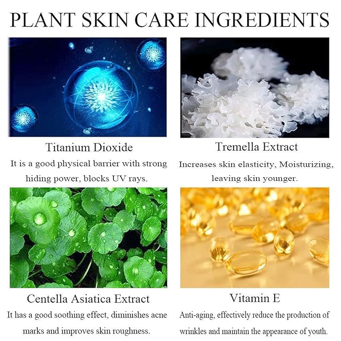 Mushroom Head Air Cushion CC Cream Nature Foundation,Moisturizing BB Cream Makeup Long Lasting Matte Concealer,Bright Makeup Base Long Lasting with Mushroom Makeup Sponge(#03 Warm Nude)