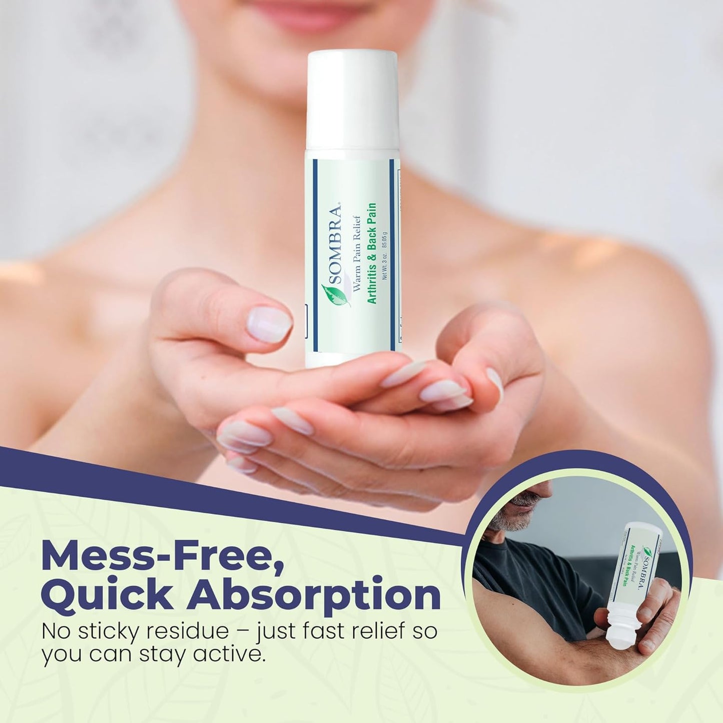 Sombra Warm Pain Relief Gel, Warm Relief for Arthritis and Chronic Pain Pre-Workout Muscle Rub Vegan Formula Free of Artificial Fragrances, Dyes, NSAIDs, Wax, Petrv