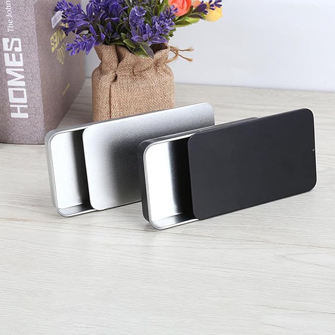 Lip Balm Tins Slide Top Tin Containers for Lip Balm Crafts Storage Kit - 0.25oz 3 Pack (WHITE)