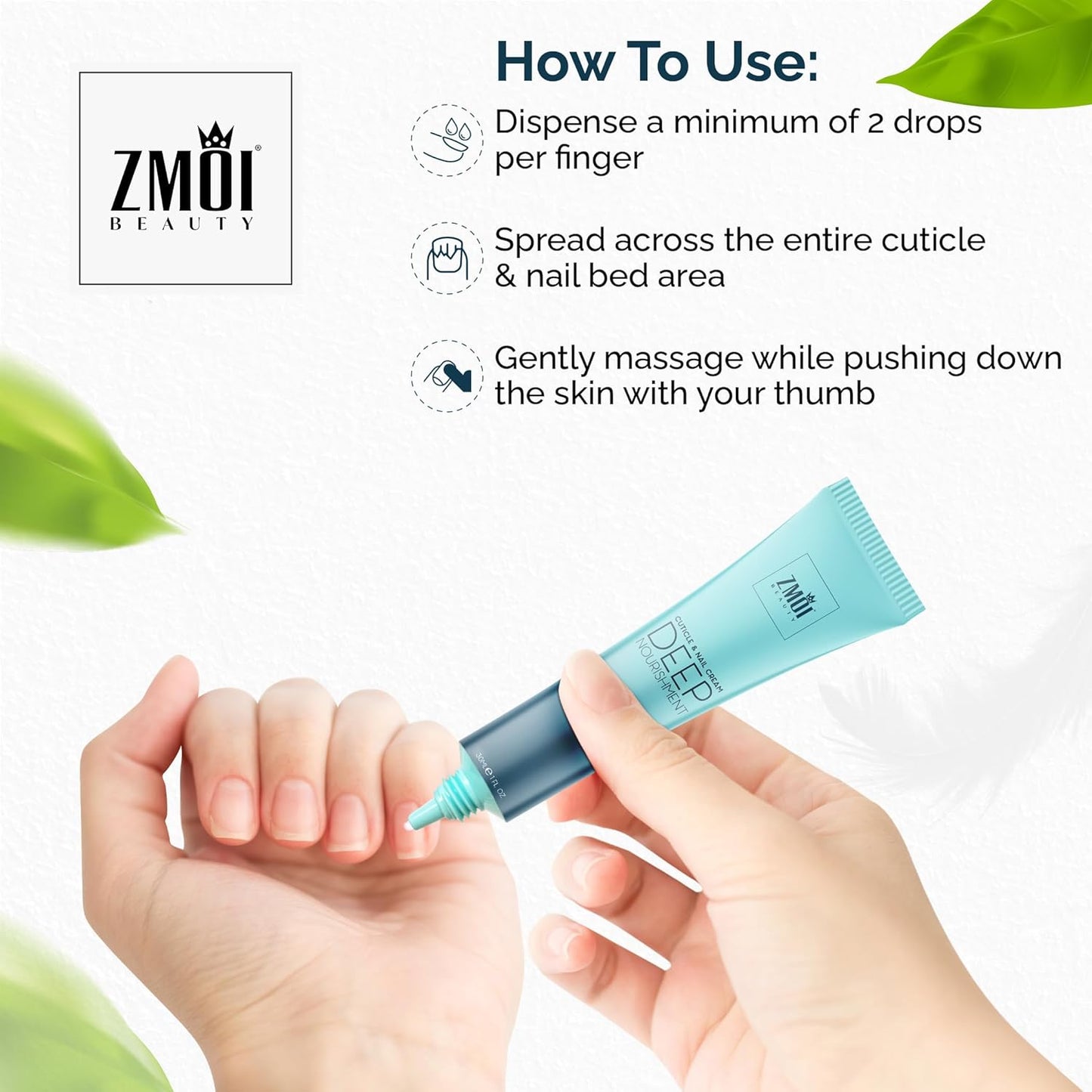 Cuticle & Nail Cream Treament, Deep Nourishing - USA Made - Daily Repair Nail Care w/Organic Shea Butter, Jojoba Oil - Soften Cuticles, Strengthen Nails, Hydrating (1 Fl Oz/Pack of 1)