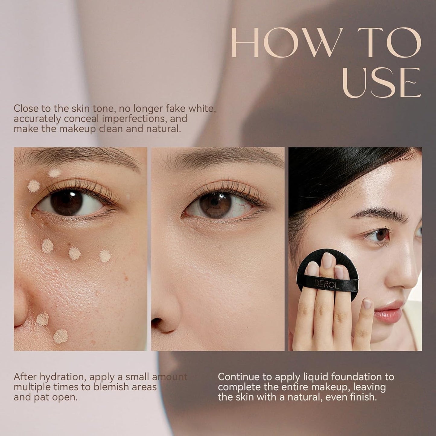 Foundation Makeup,Soft Beige Full Coverage Foundation Makeup(Built-in brush)Vegan & Cruelty-Free-Oil Control Flawless Concealer Cover Facial,Natural Blemish Face Makeup(01#)