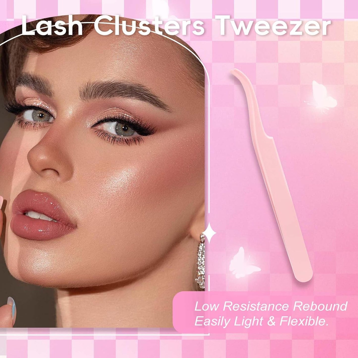 FADLASH Lash Extension DIY Kit Lash Clusters D Curl Cluster Lashes with Lash Bond and Seal Cluster Lashes Glue Remover Lash Tweezers for DIY Eyelash Extension at Home(Kit 100D-0.07D-12-18MIX), black