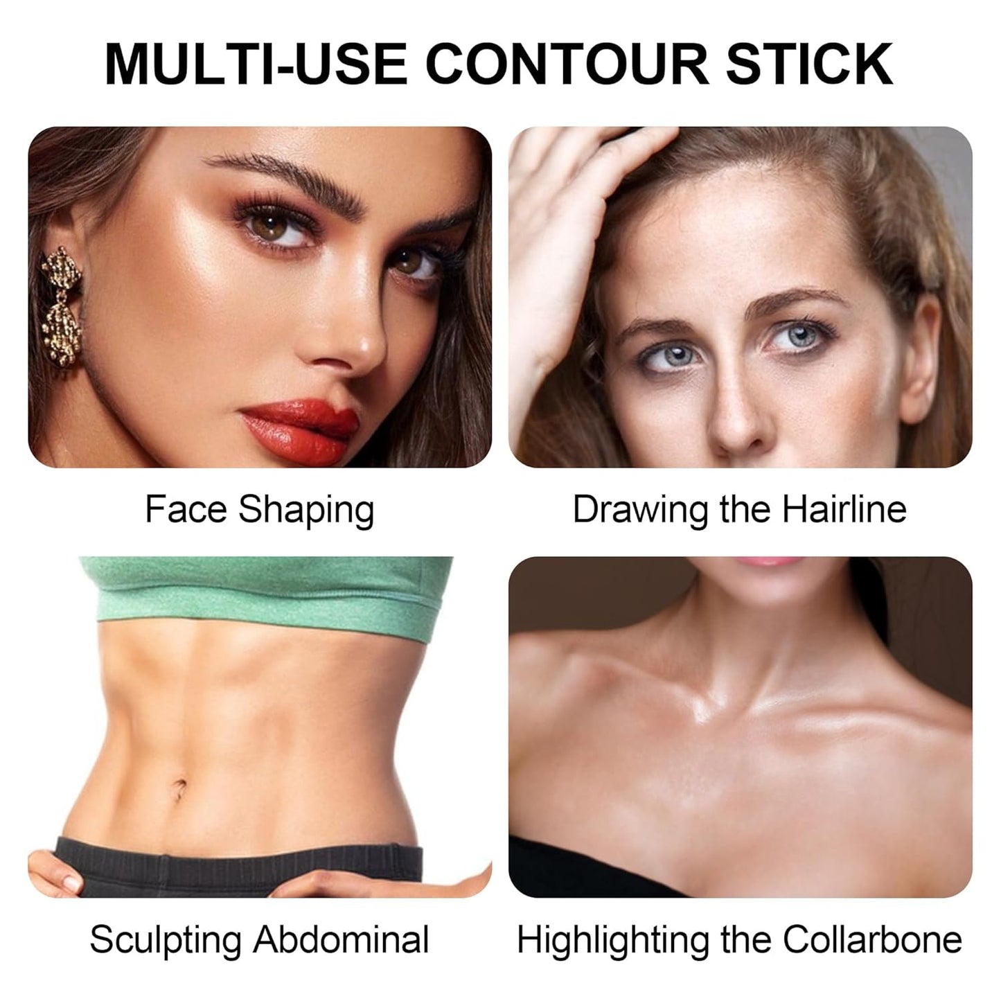 FV Cream Contour Stick, 2-in-1 Face Shaping Stick for Highlighting & Contouring, Bronzer Stick,Long Lasting & Waterproof,Non-Sticky Highlighter Makeup Pen for Medium/Tan Skin Tones, 0.26oz (7.5g)