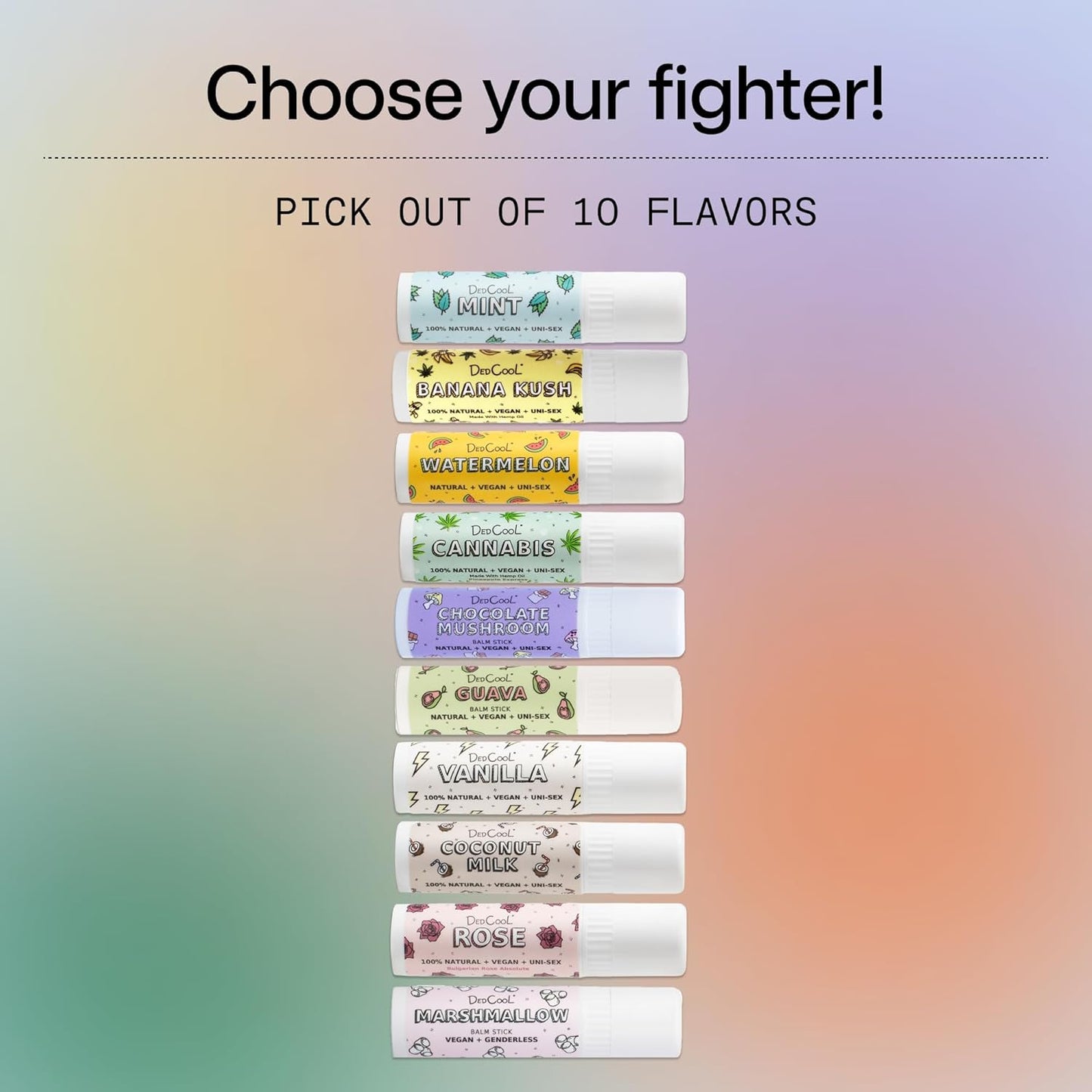 DedCool Lip Balm Stick (Chocolate Mushroom) Jumbo, Vegan, Flavored, Coconut Oil Lip Balm, Long Lasting, Moisturization, Hydrates Dry & Chapped Lips, Vegan, Clean, Non-Toxic, Fragrance For All