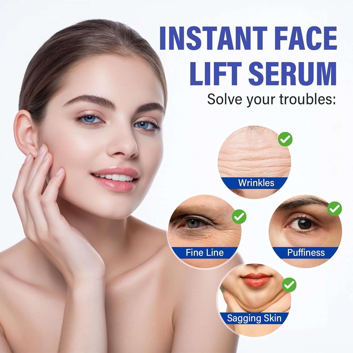 Instant Face Lift Serum,Face Lifting & Skin Tightening, Smooth Fine Lines, Pores and Deep Wrinkles,1Fl Oz