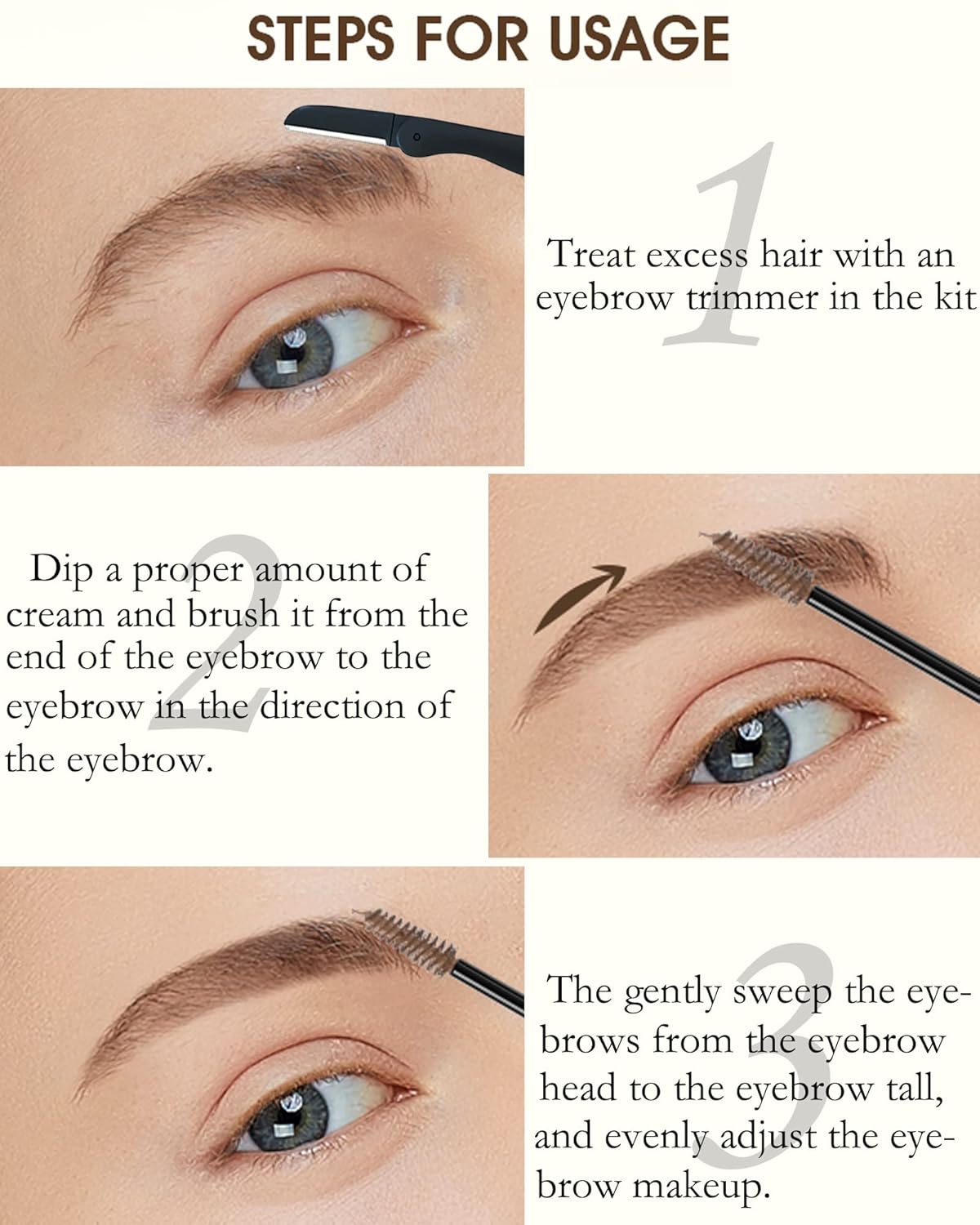 Waterproof Tinted Brow Gel-Long Lasting SmudgeProof Liquid Eyebrow Makeup,Eyebrow Mascara Tinted Brow Glue,Brow Filler Tint,Volumizing Enhance Brow Mascara,With Brow Razor Brush for Women-04Dark Brown