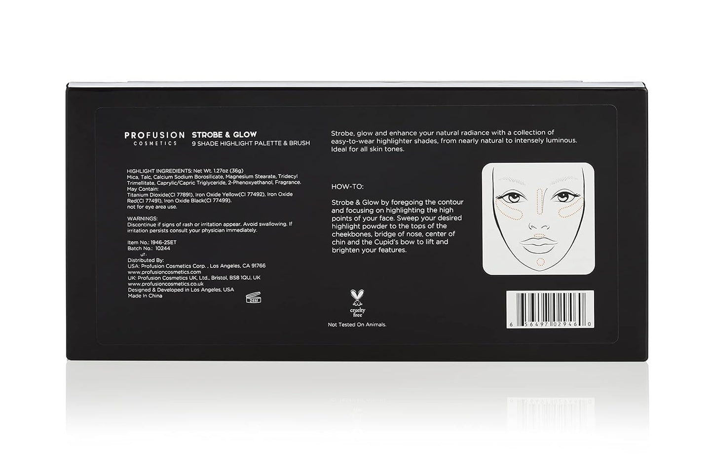 Profusion Cosmetics Professional Artistry Pro Strobe and Glow Highlight Palette Face Cheek Diamond Shimmer Glitter Highlighter Makeup Palette Powder iluminadores