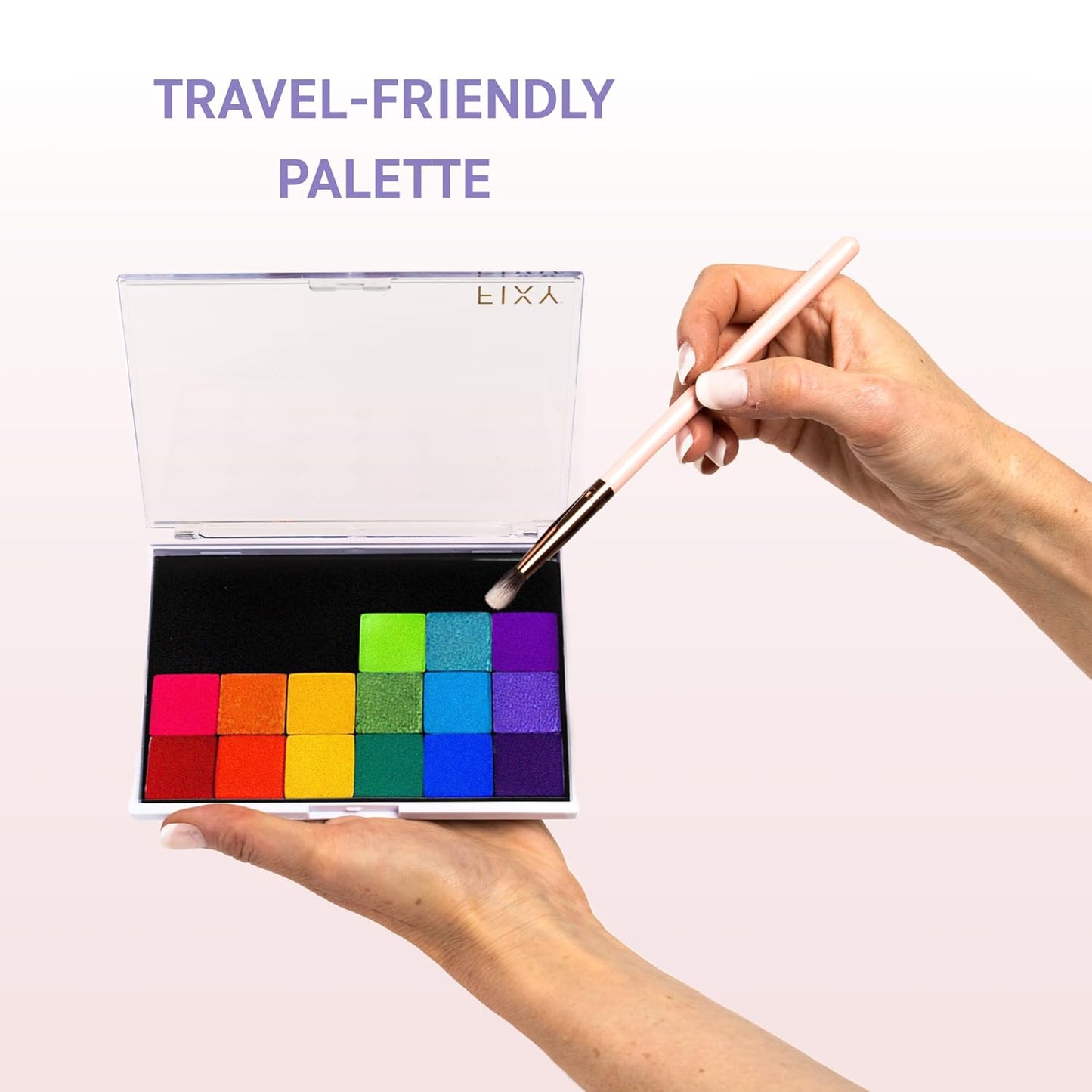 FIXY Empty Magnetic Makeup Palette Set of 5 (5.7x4.3inch) and 20 Magnetic Metal Pans of 21mm - Travel Friendly for Depotting, Organizing Eyeshadow, Blush, Foundation, Face Powder and more