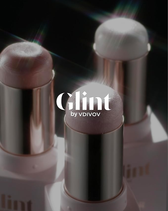 Glint Stick Highlighter (Dewy Moon, 0.24oz) - Multi-Use Illuminator Stick by LG Beauty. Creamy & Blendable Color.