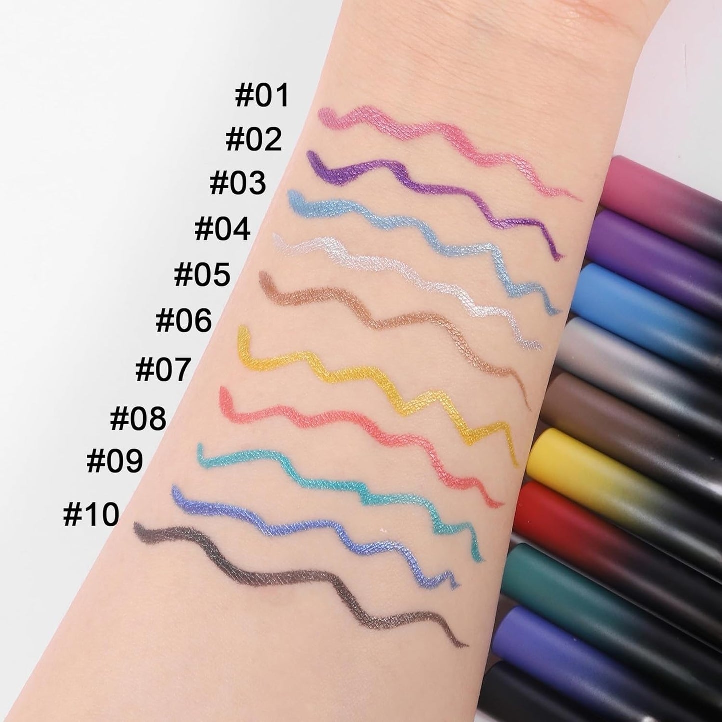 waterproof eyeliner metallic satin finish liquid eye liner pencil colorful high pigmented Red