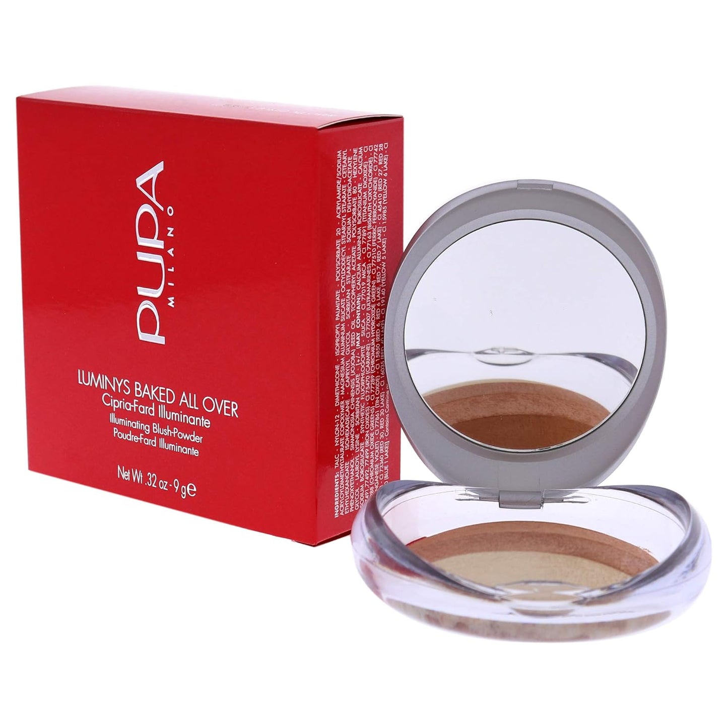 PUPA Milano Luminys Baked All Over Illuminating Blush-Powder - Moisturize And Protect Skin - Soft And Velvet Smooth Finish - Silky And Light Texture - 4 Tone - 05 Gold Stripes - 0.32 Oz, I0111600