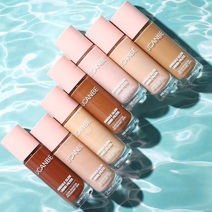 UCANBE Halo Glow Liquid Filter, Face Complexion Booster For Radiant Skin All Day Longwear, Soft-Focus Look Sodium Hyaluronate Vegan & Cruelty-Free - 0.91OZ Champagne Glow