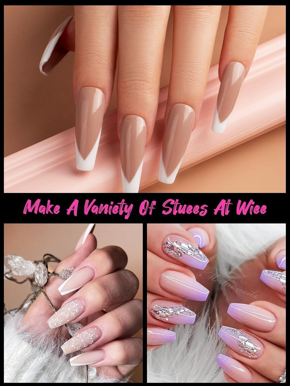 TOROKOM 120Pcs Poly Extension Gel Dual Nail Forms T-Shapes Clear Nail Forms Full Cover Coffin Nail Molds 12 Sizes for Gel Manicure Nail Art Design Salon&DIY