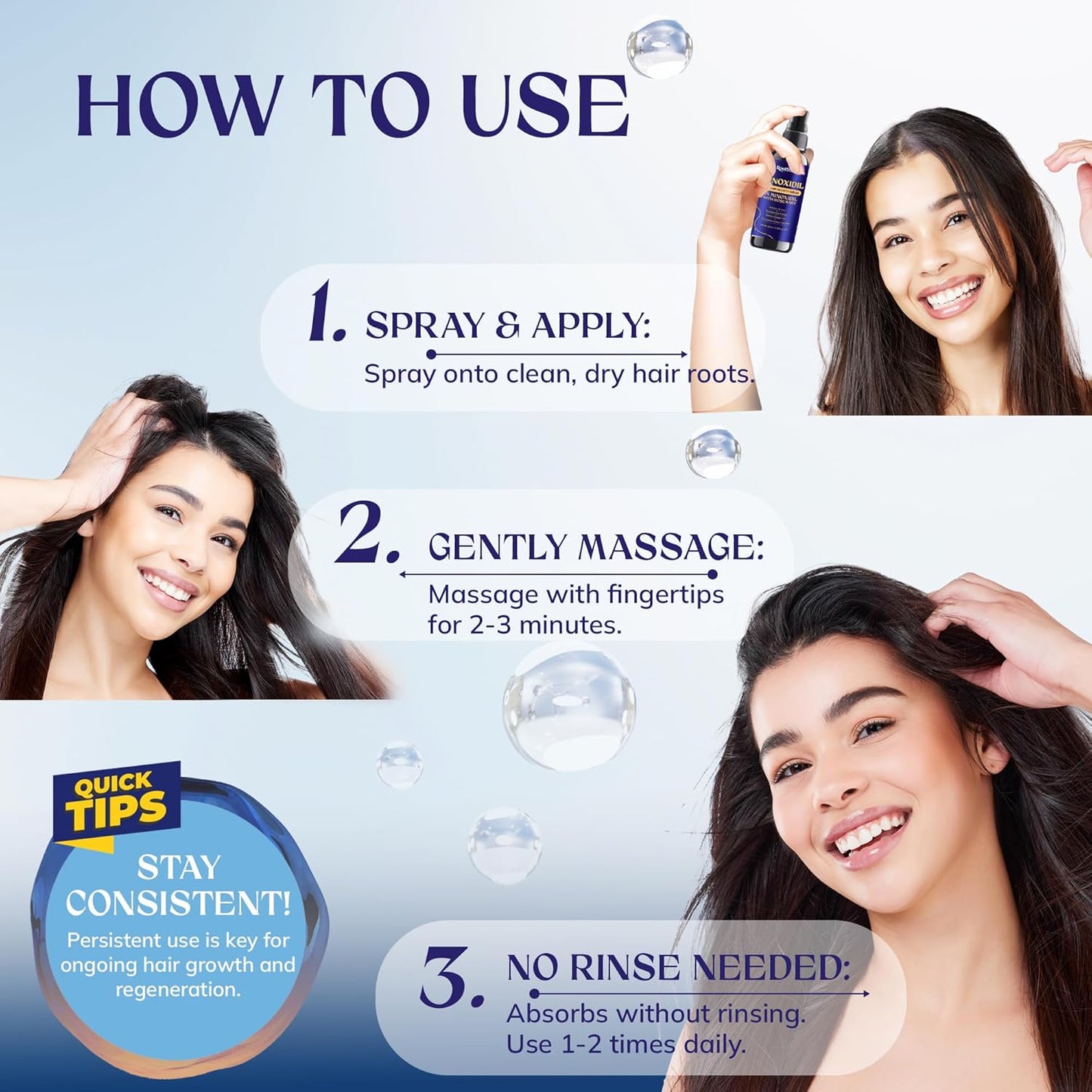 5% Minoxidil Hair Growth for Men and Women: 2-Pack Extra Strength Minoxidil Hair Loss Treatment Serum with Rosemary for Faster Stronger Thicker Hair Growth - 60ML Each