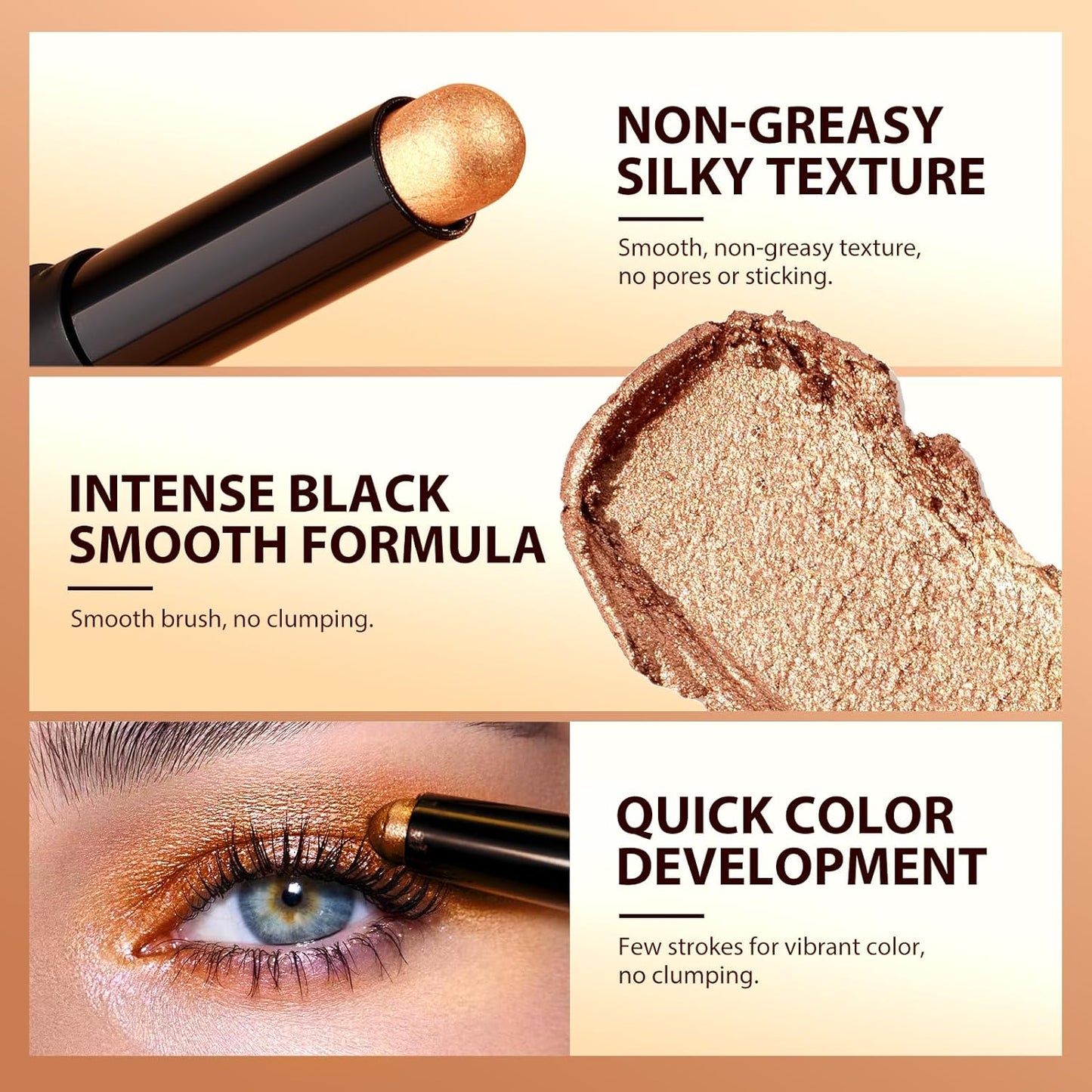 LANGMANNI 8 PCS Soft Smooth Cream Eyeshadow Stick Gift Set,Matte Earth Color+Bright Metal Color Contour Stick,Waterproof & Long-Lasting Eyeshadow (#B)