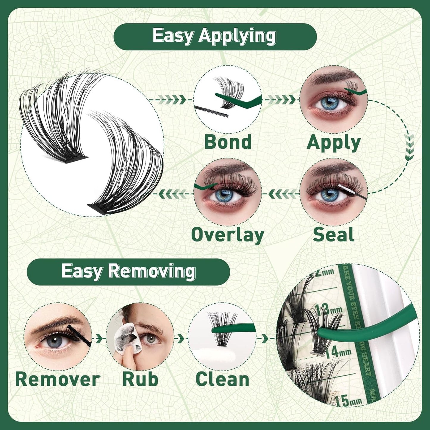 Lash Clusters 280Pcs Eyelash Clusters KEYYOU 60D+80D C Curl 9-16MIX Clusters Lashes Thick Super Soft Wispy DIY Eyelash Extension at Home(60D+80D-C,9-16MIX)