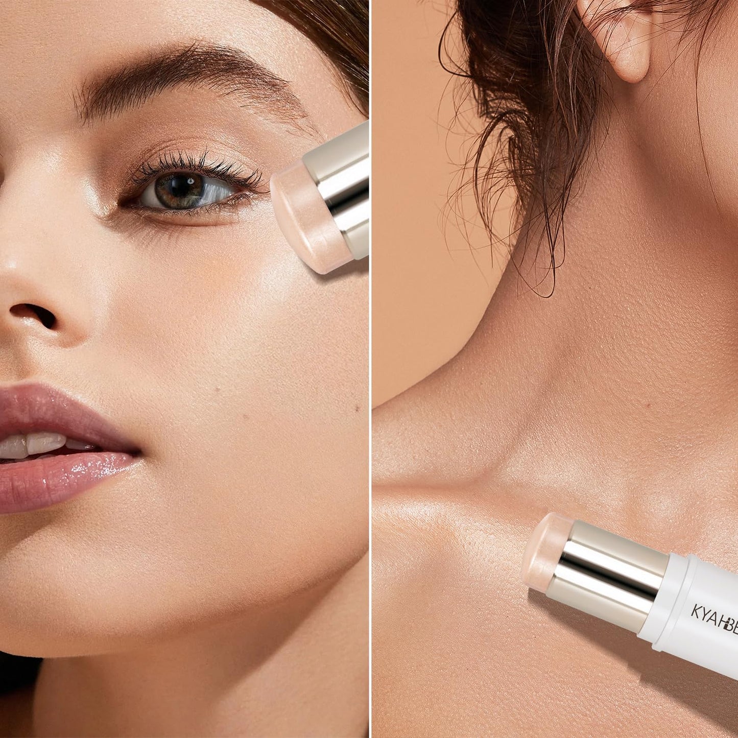 Dewy Highlighter Makeup, Highlighter Makeup Stick for Face and Body, Radiant & Shimmer Glow, Buildable Color for All Day | Vegan & Cruelty-Free | Champagne Beige Gold 15g/0.53fl.Oz