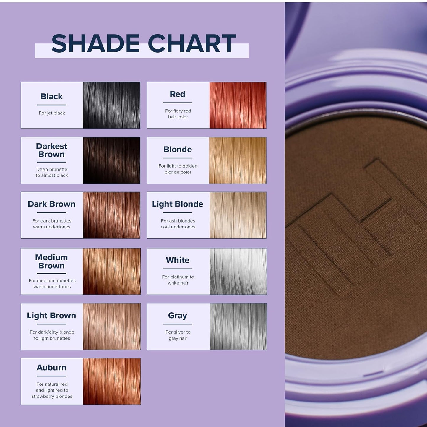 TRUHAIR Root & Scalp Cover Up Refill, Waterproof Pressed Powder for Gray Coverage, Bald Spots & Thinning Hair, Root Touch Up Color, 0.35 oz (Red)