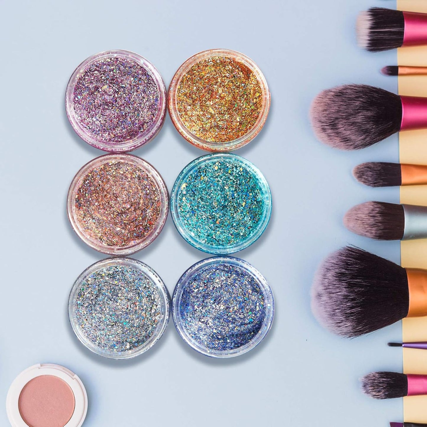 50 Pack 1 OZ Plastic Jars Round Clear Cosmetic Container Jar with White Lids, Eternal Moment Plastic Slime Jars for Lotion, Cream, Ointments, Makeup, Eye shadow, Rhinestone, Samples, Travel Storage