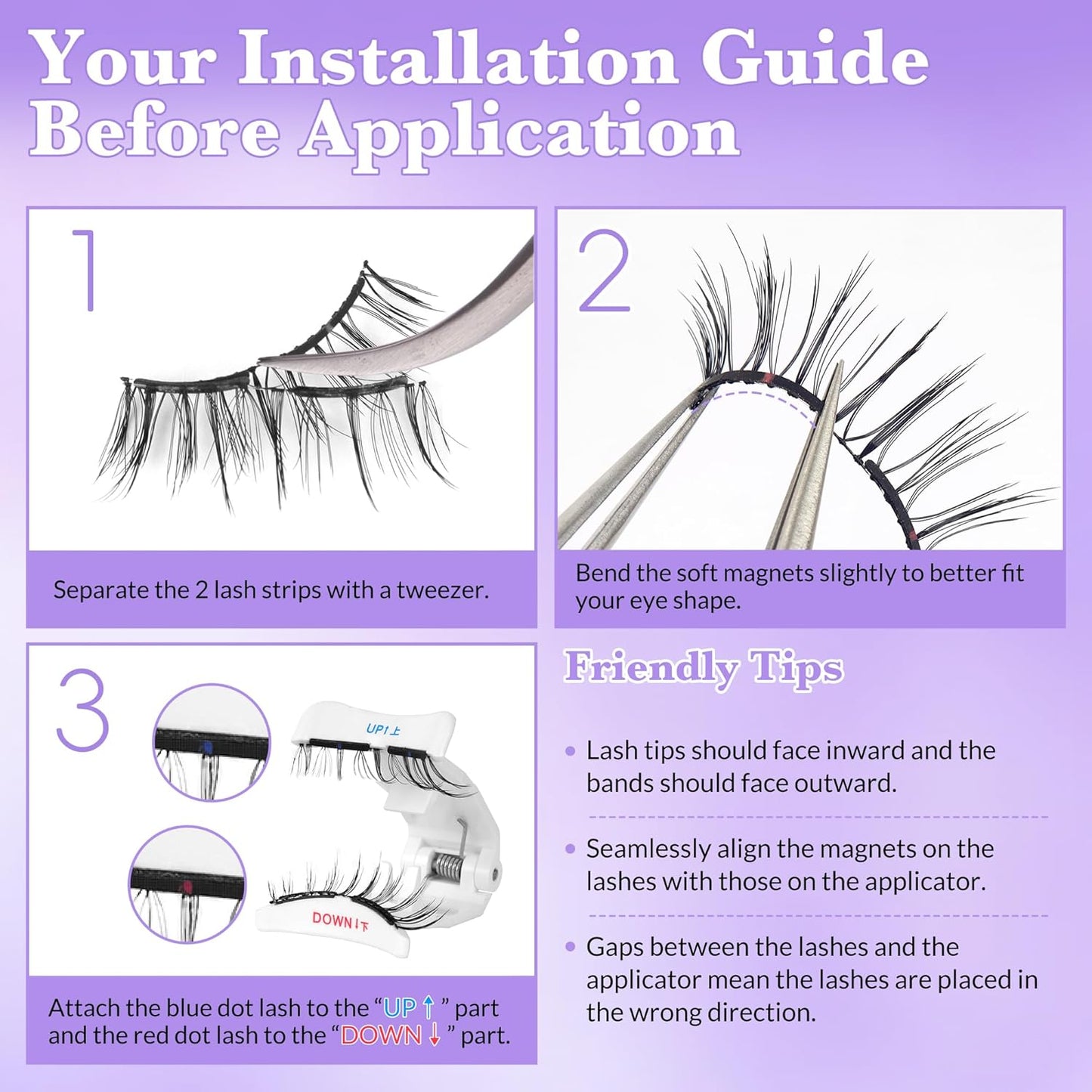 Bepholan Soft Magnetic Lashes with Applicator,No Glue Needed Reusable Soft Magnetic Eyelashes Natural Look Easy to Wear and Remove Waterproof Cruelty-free False Lashes(RC001)