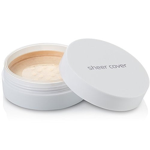 Sheer Cover Perfect Shade - Mineral Foundation Makeup Kit w Free Foundation Brush - Light/Fair Shade - Foundation Powder Makeup and Mineral Makeup, Best Full Coverage Foundation 4 Grams