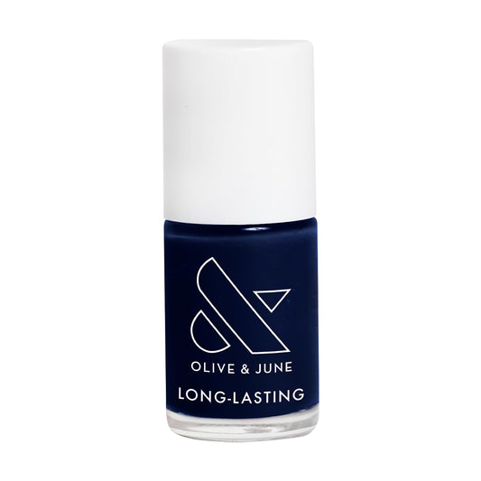 Olive & June Long Lasting Nail Polish | Plump Gel-Like Finish No Lamp Needed | Lasts up to 10 days | Salon-Quality at Home 15-Free Vegan Cruelty-Free Chip-Resistant Shine | HJ Shimmering Midnight Blue