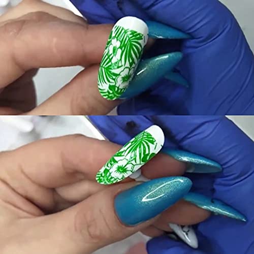 Summer Nail Art Stamping Plates Kit- 2pcs Mermaid Swan Nail Art Plate Templates Flamingo Flowers and Cute Ocean Animals Stamp Templates Set Nails DIY Design Gift for Women