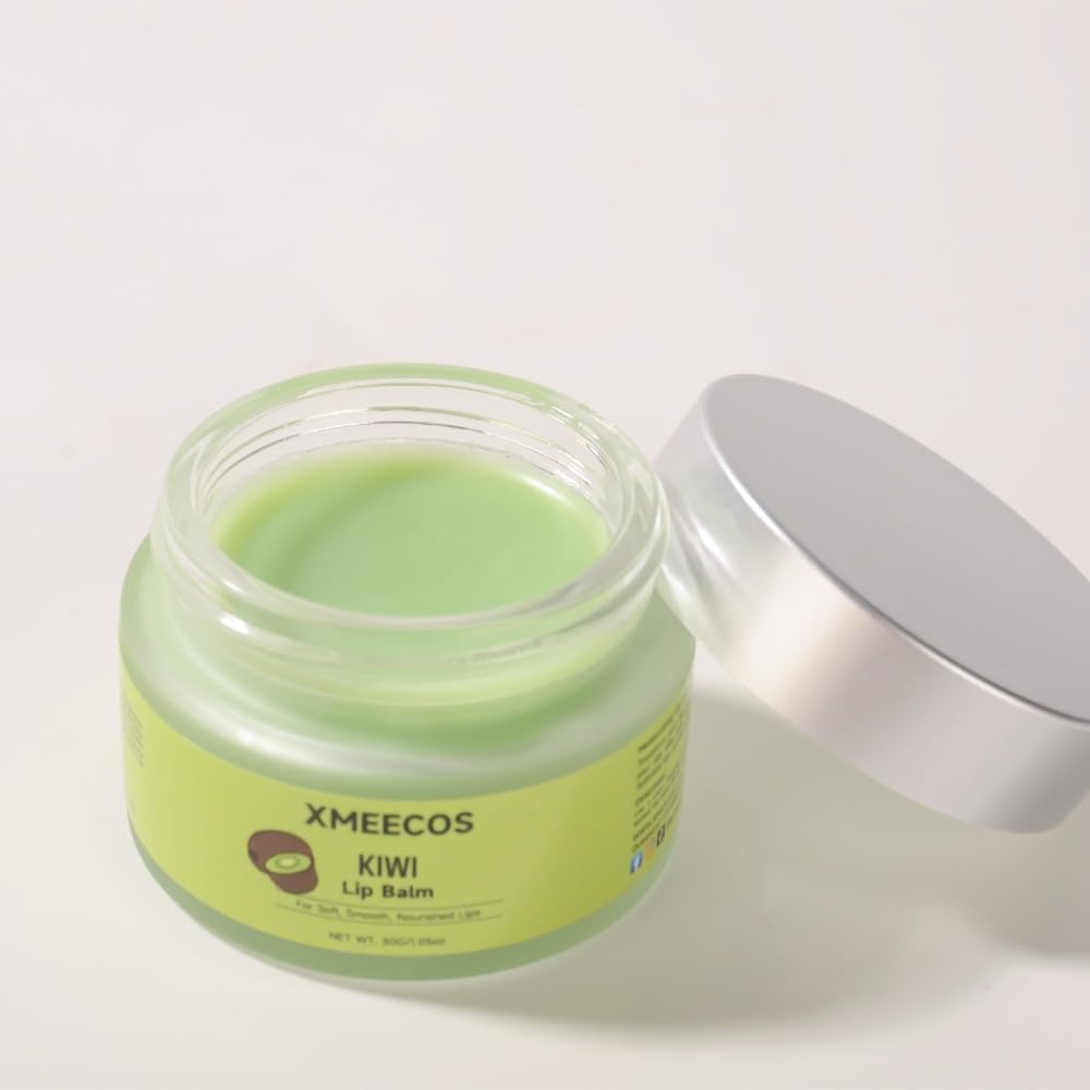 Beeswax lip balm with rose and jasmine, kiwi, strawberry, peach, cherry extract bee friendly 100% Natural for men and women, cruelty free moisturizing (30 Grams, Kiwi)