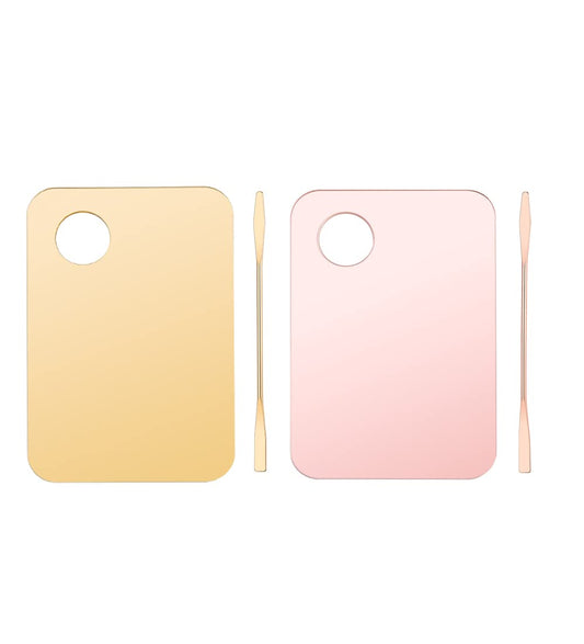 2 Pack Makeup Palette with Spatula,Acrylic Cosmetic Nail-art Artist Mixing Palette for Mixing Foundation Nail Art Eye Shadow Palette