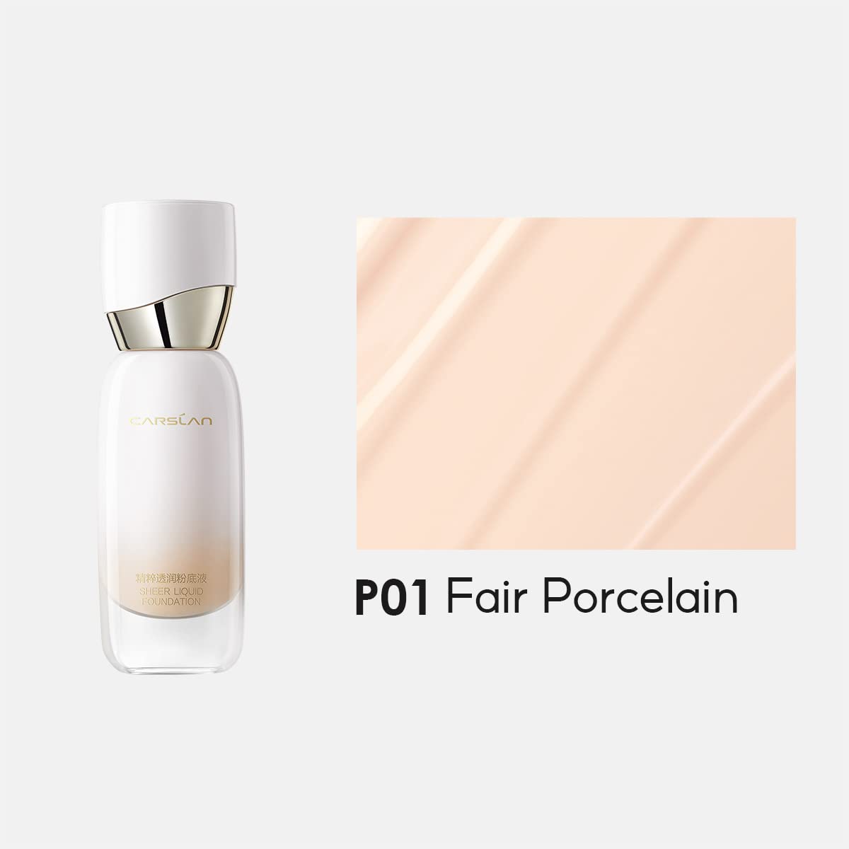 Sheer Liquid Foundation With Hydrating Serum, 24H Long-Lasting Moisturization, Medium Full Coverage, Anti-Aging, Build Dewy Health Skin, P01 Fair Porcelain, 1 FlOz